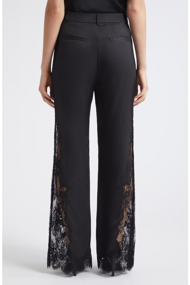 Priya Lace Detail Flared Pants, Alternate, color, JET/ JET