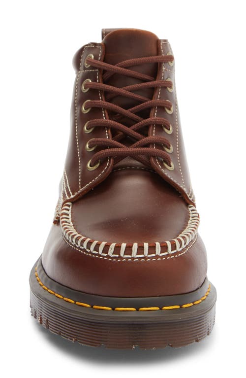 Dr. Martens Lowell Chukka Moc Toe Leather Ankle Boots In Burgundy