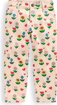 Mini Boden Kids' Floral Pleat Front Jeans