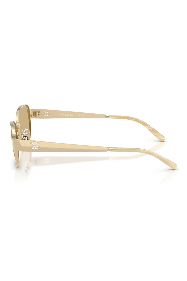 55mm Rectangular Sunglasses, Alternate, color, BRUSHED LIGHT GOLD / YELLOW