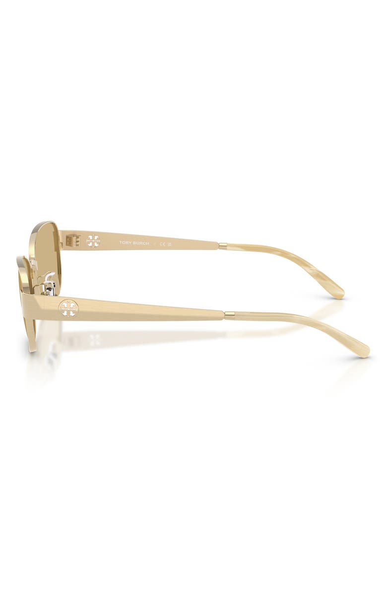 Tory Burch 55mm Rectangular Sunglasses, Alternate, color, Brushed Light Gold / Yellow