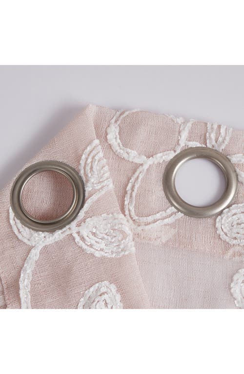 Dainty Home Set Of 2 Embroidered Sheer Curtain Panels In Pink