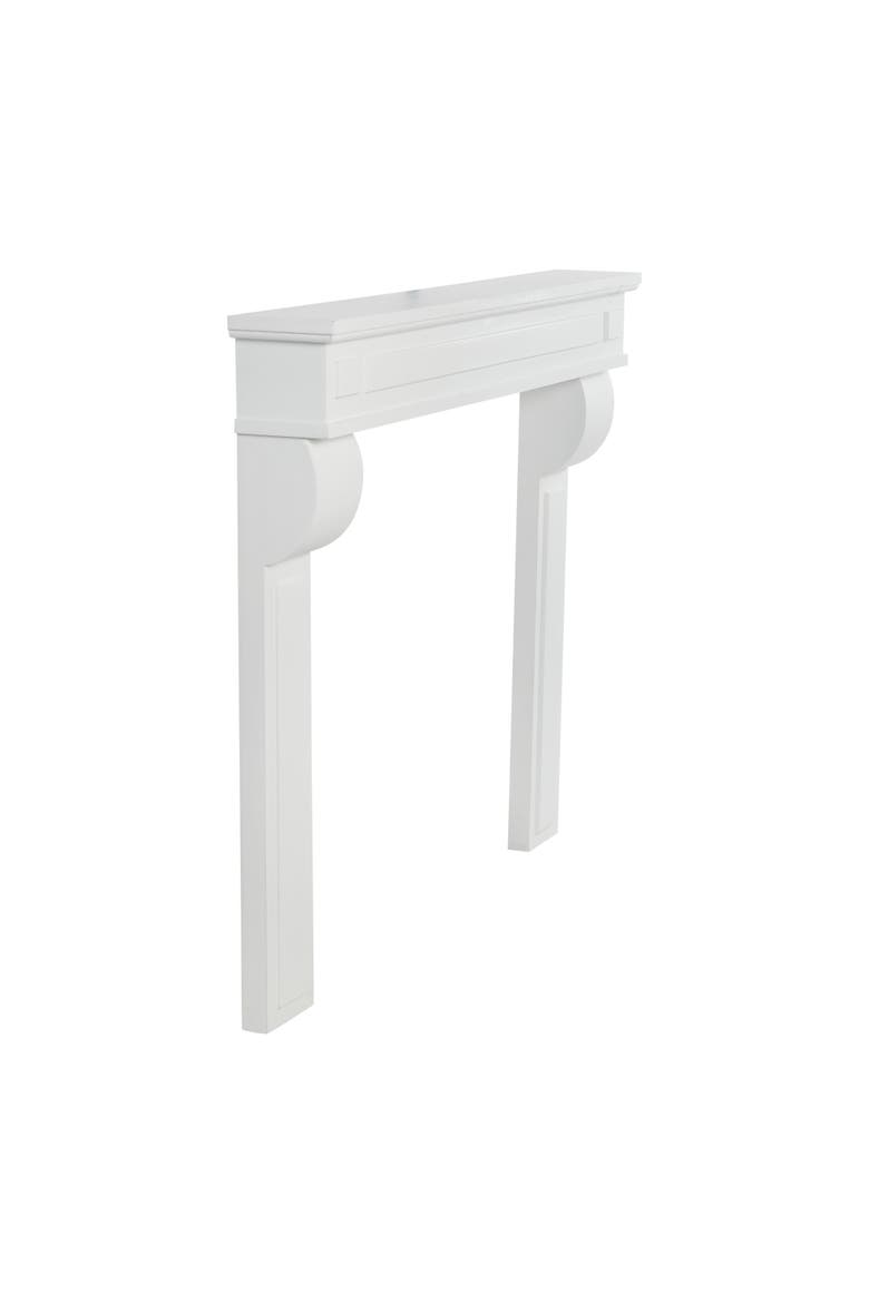 Lodge Decorative Fireplace Mantel, Flat Paintable White, Alternate, color, White