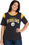 STARTER Women's Starter Black Pittsburgh Steelers Plus Size Linebacker Slub T-Shirt
