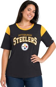 STARTER Women's Starter Black Pittsburgh Steelers Plus Size Linebacker Slub T-Shirt