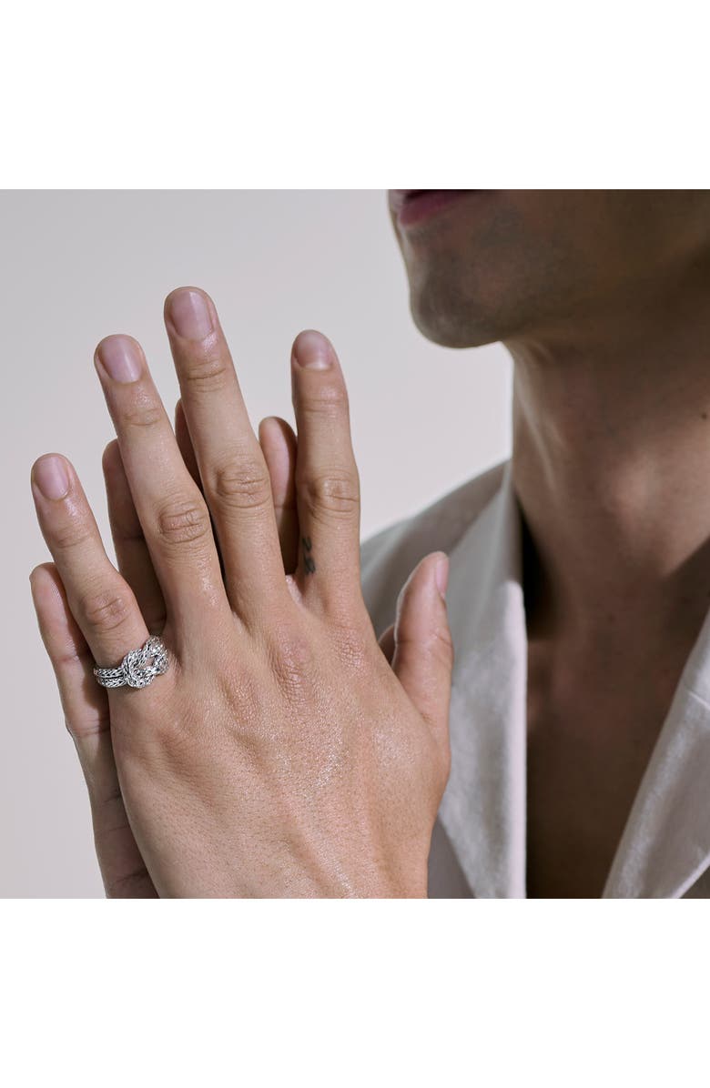 John Hardy Love Knot Chain Ring, Alternate, color, Silver