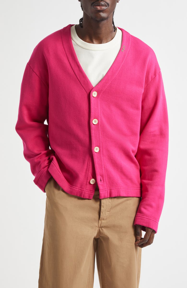 The Elder Statesman Daily Cardigan, Main, color, Bright Pink