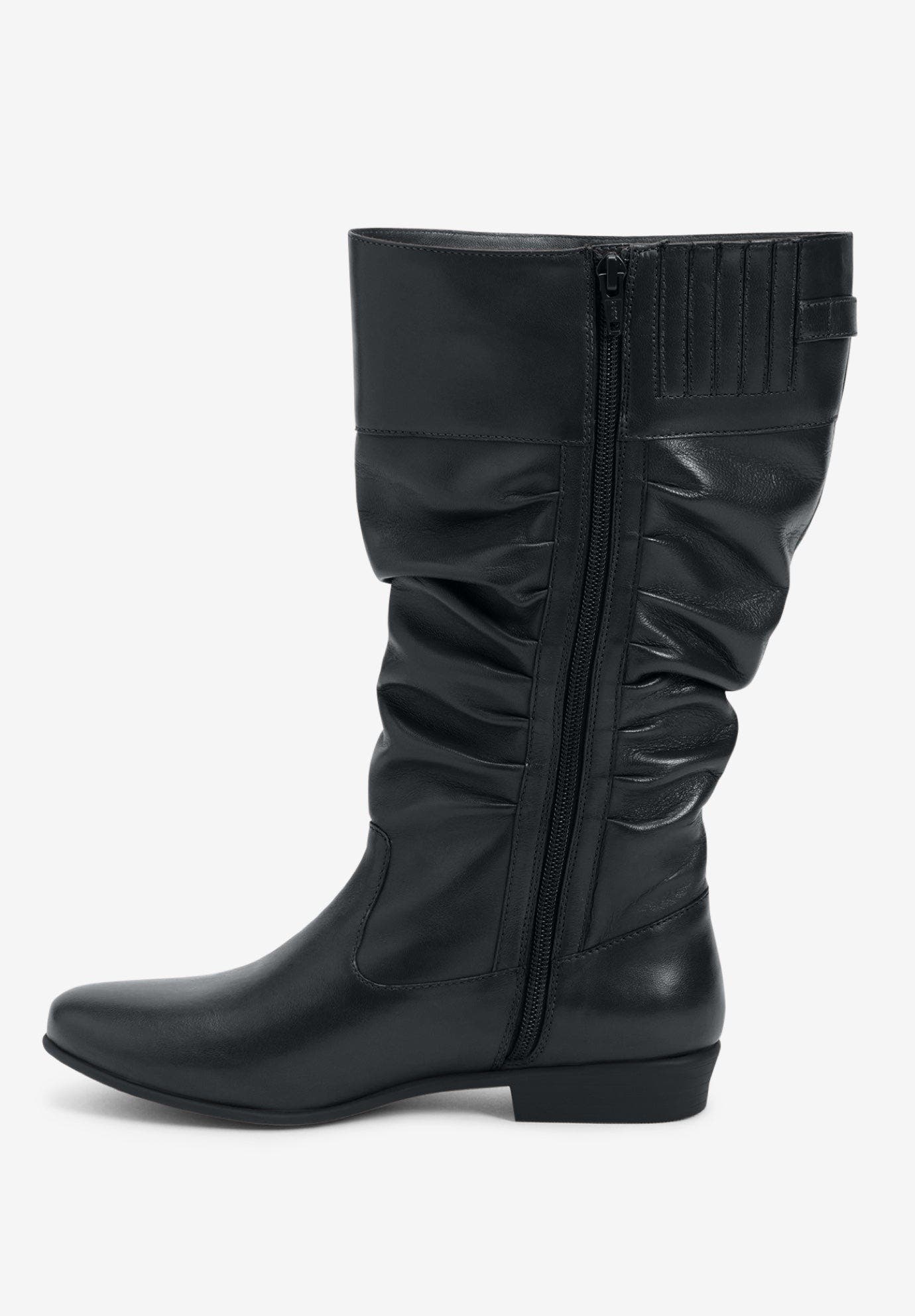 Comfortview The Monica Wide Calf Leather Boot, Alternate, color, Black