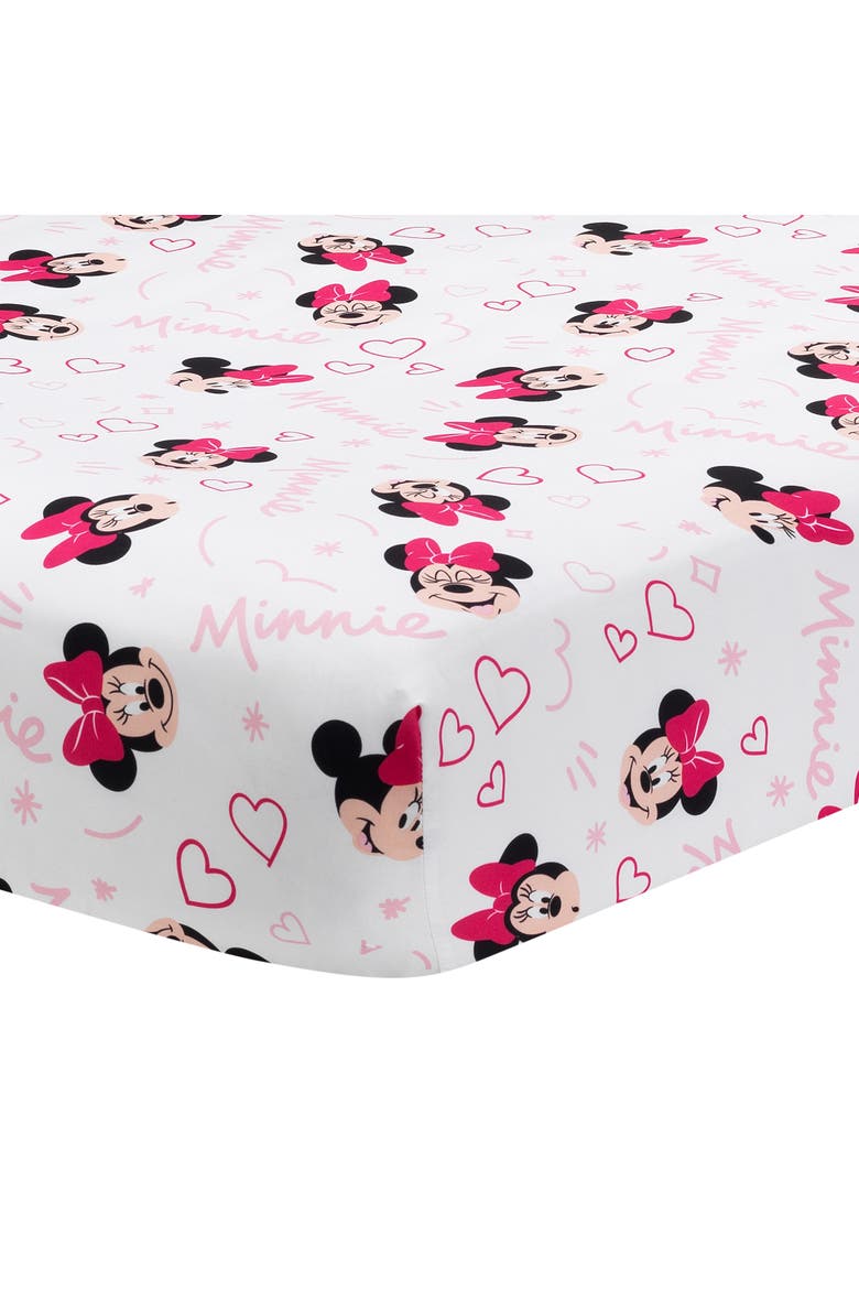 Disney Baby Minnie Mouse Love 3-Piece Nursery Crib Bedding Set, Alternate, color, Pink