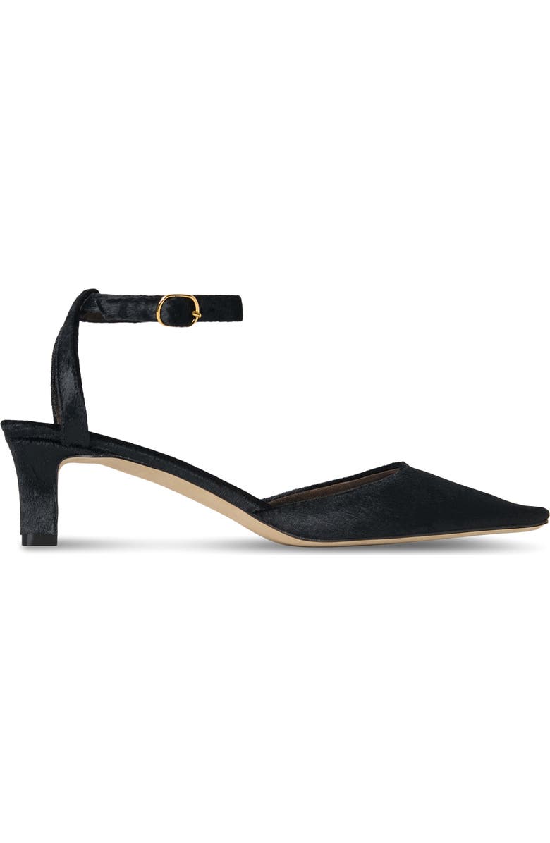 The Row Carla Square Toe Velvet Ankle Strap Sandal, Alternate, color, Black