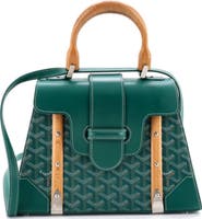 Pre-Owned Goyard Saigon Top Handle Bag Coated Canvas with Leather PM