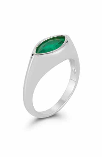 Marquise Cubic Zirconia Signet Ring