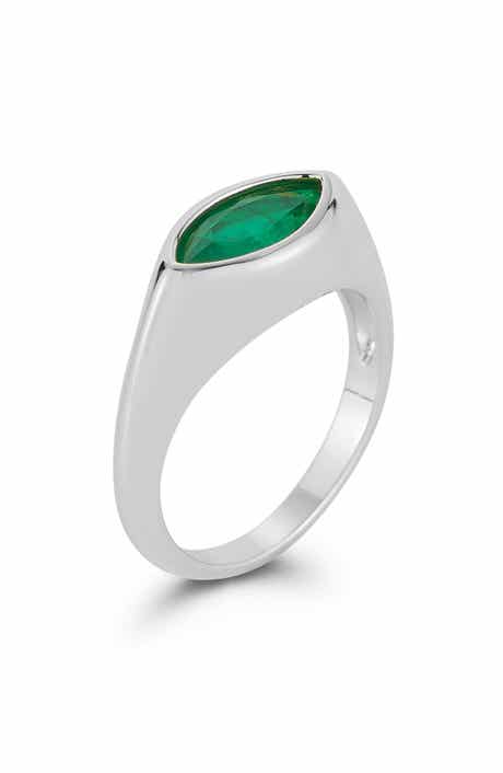 Marquise Cubic Zirconia Signet Ring