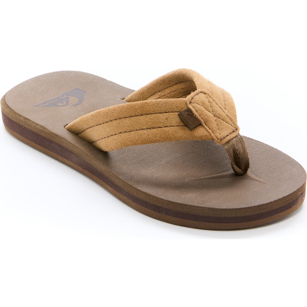 Quiksilver Kids' Carver Suede Core Flip-flop In Brown