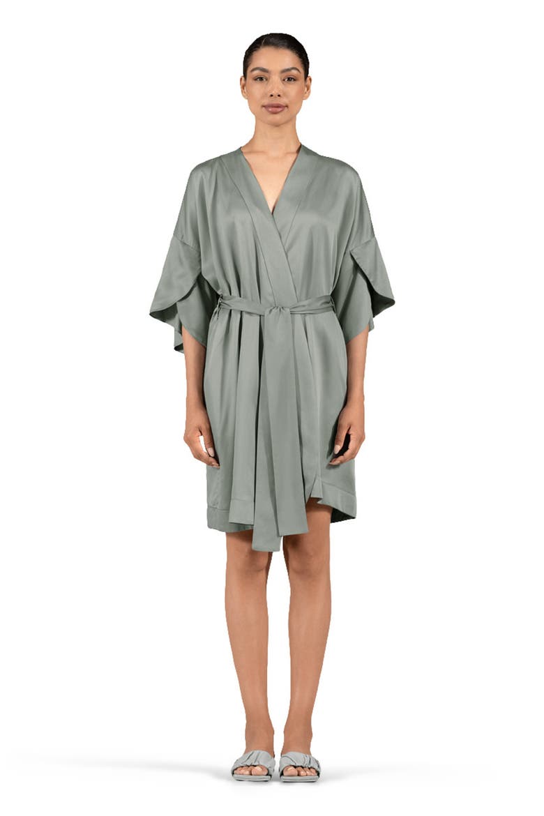 Naomi Short Woman's bathrobe, Main, color, Green