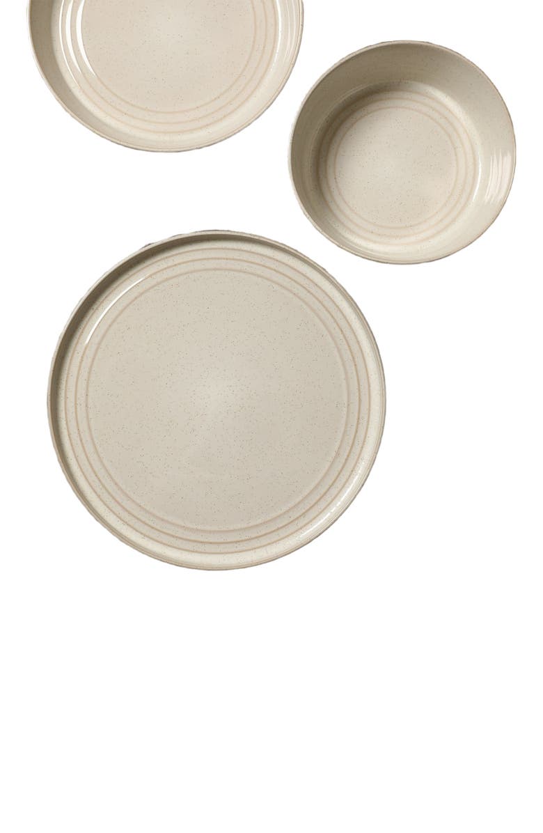 Stone Lain Claire Stoneware 4-Piece Dinner Plate Set, Alternate, color, White