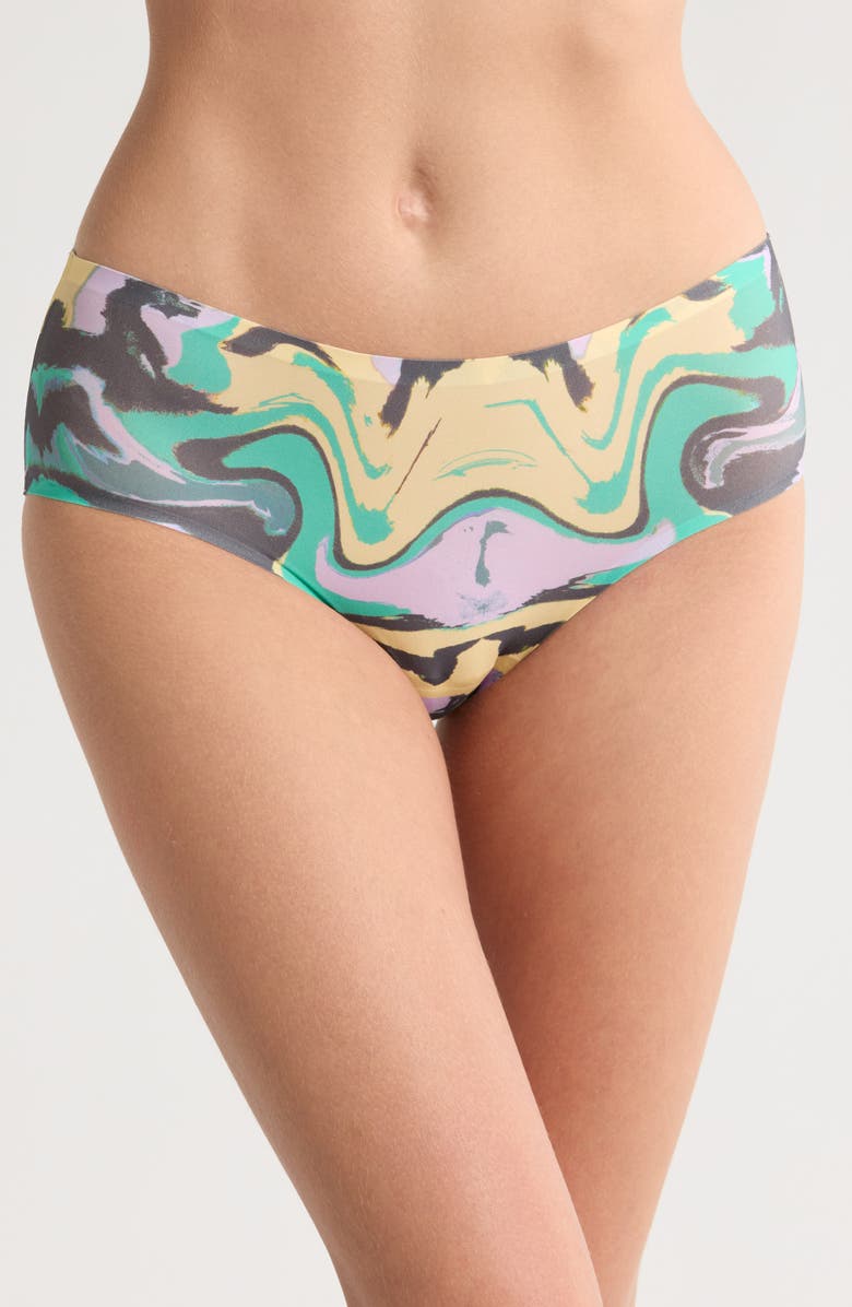 Chantelle Lingerie Soft Stretch Seamless Hipster Panties, Main, color, Chromatica Wave Print