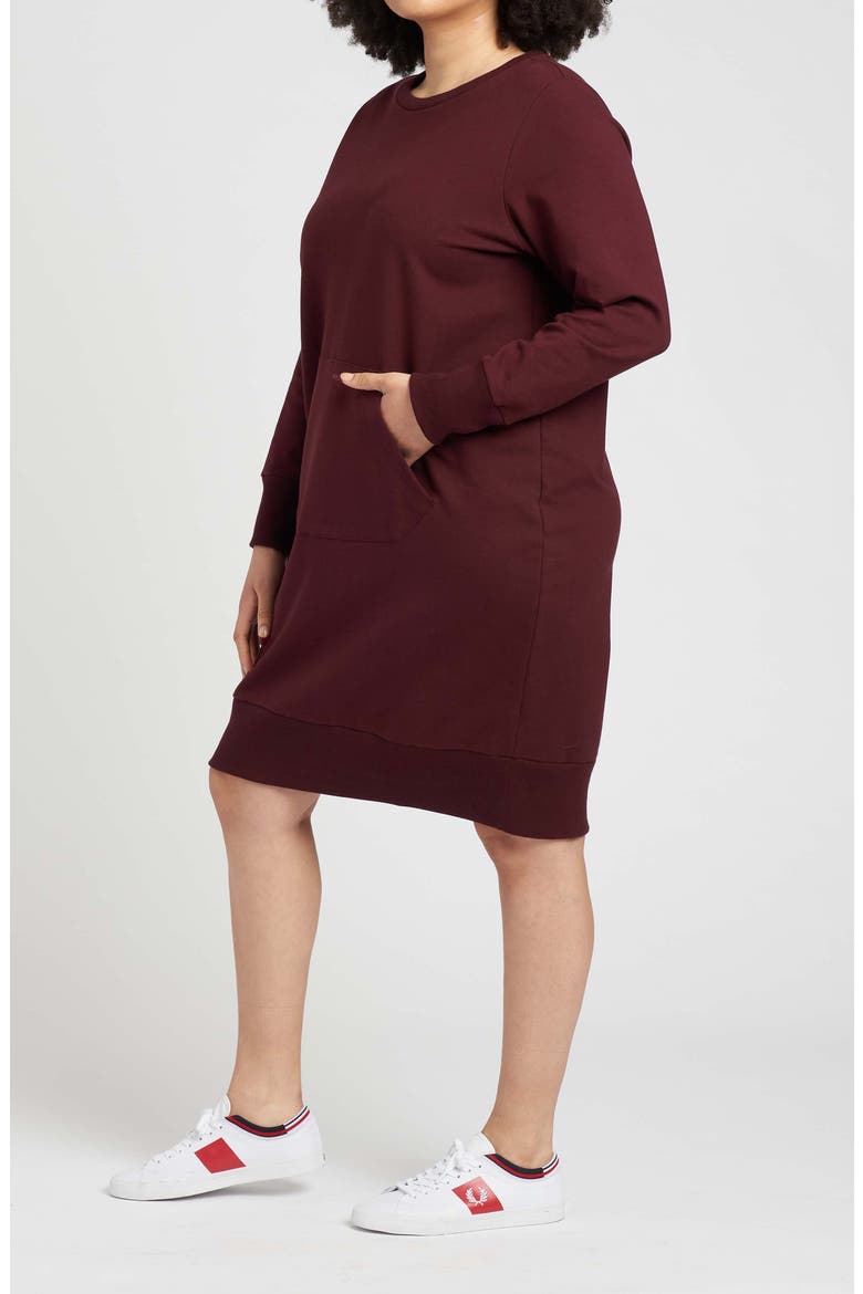 Bree Sweatshirt Dress, Alternate, color, BLACK CHERRY