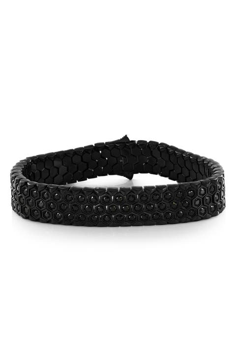 Men's Honeycomb Textured Cubic Zirconia Bracelet