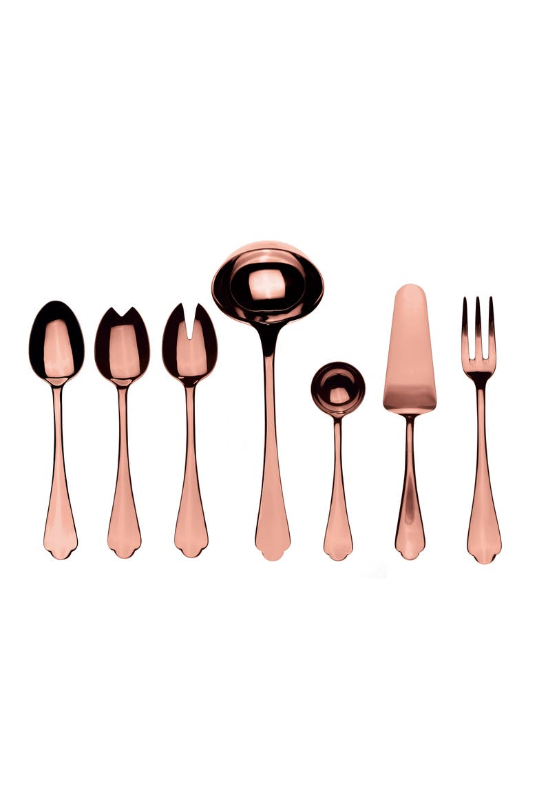 Dolce Vita Mirror 7-Piece Place Serving Set, Main, color, ROSE GOLD