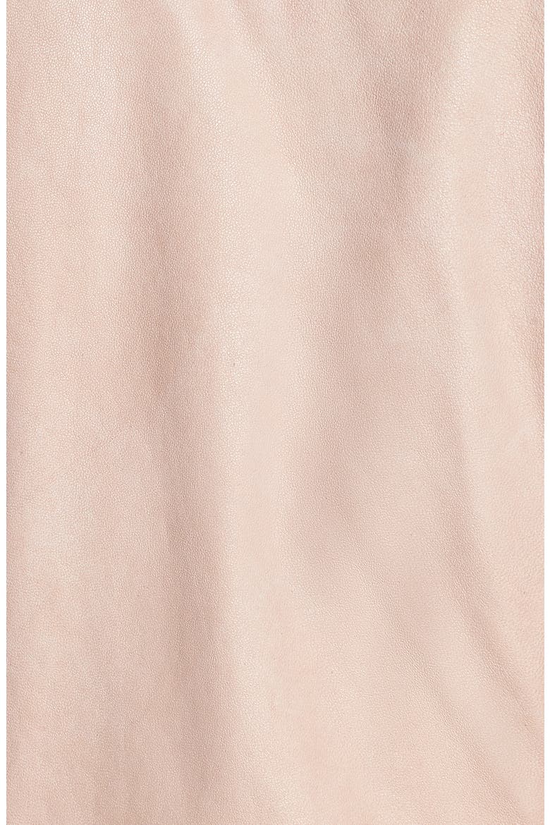 Feminine Leather Moto Jacket, Alternate, color, BEIGE MORN