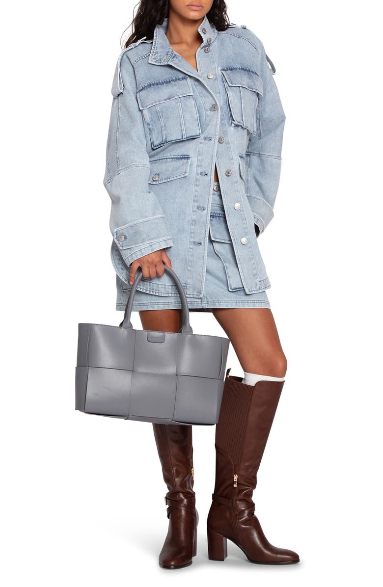 Belle & Bloom Distant Love Oversize Denim Shirt Jacket, Alternate, color, Stonewash