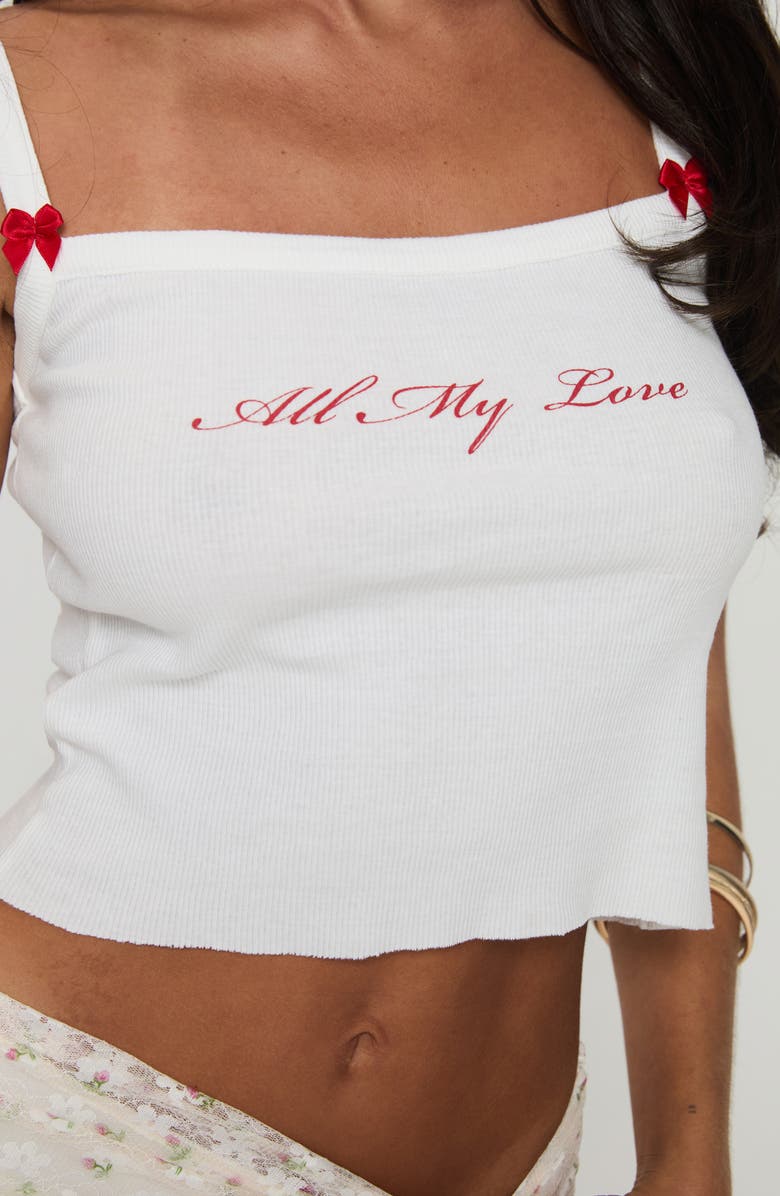 Princess Polly All My Love Crop Cotton Camisole, Alternate, color, White