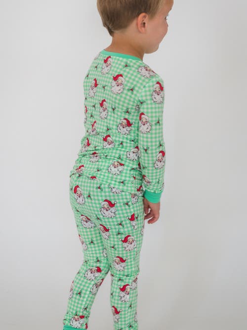 Rufflebutts Gender Inclusive Softsnooze Long Sleeve Pajama Set In Green