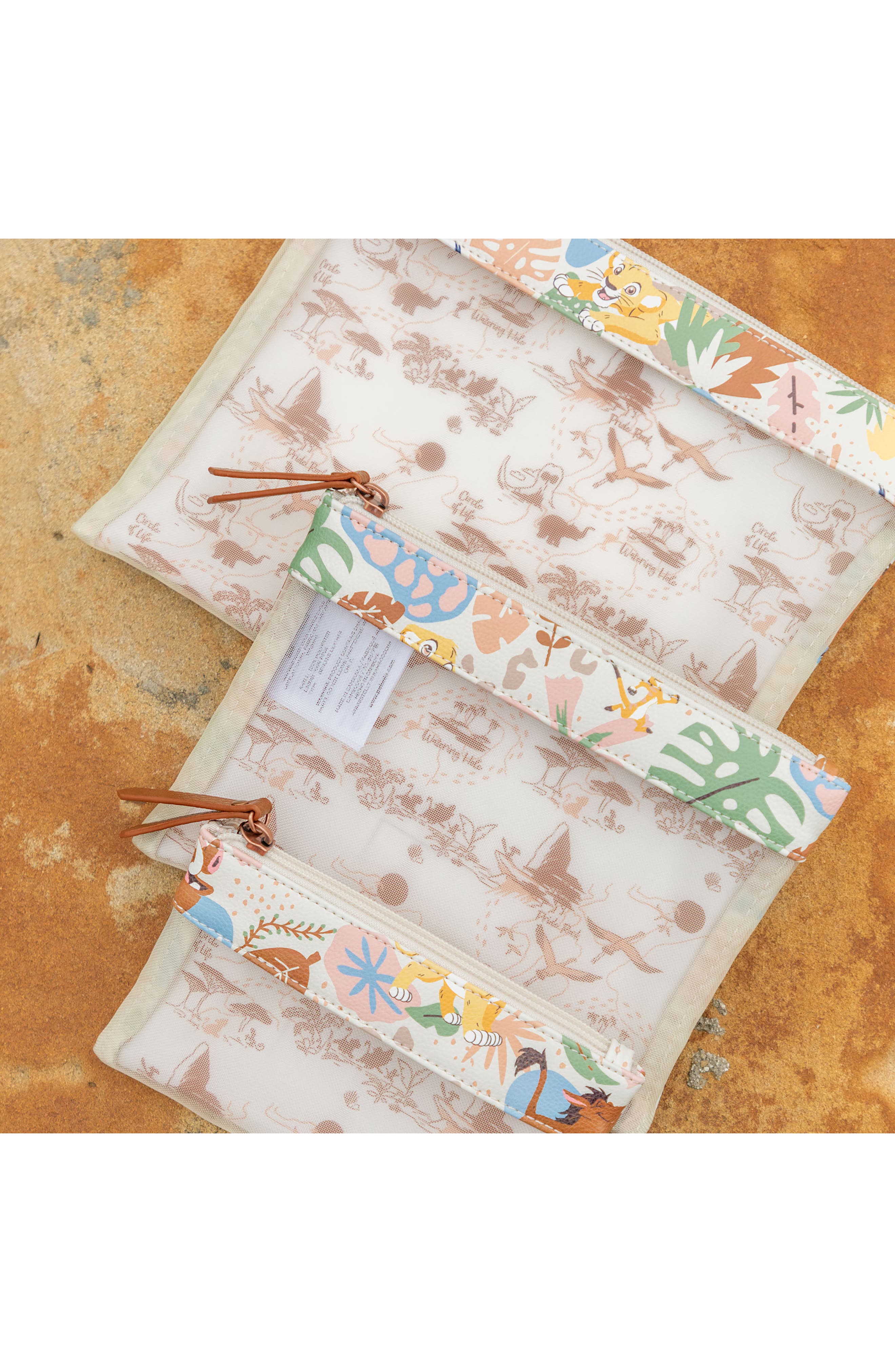 Petunia Pickle Bottom x Disney Hakuna Matata 3-Piece Organizer Pouch Trio, Alternate, color, 