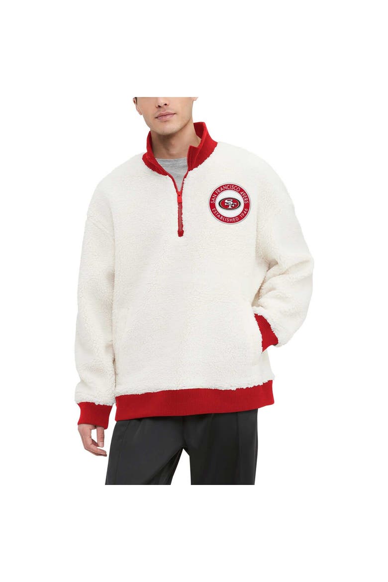 Men's Tommy Hilfiger  Cream San Francisco 49ers Jordan Sherpa Quarter-Zip Sweatshirt, Alternate, color, Cream