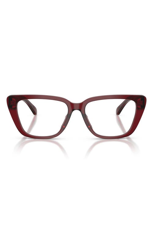 Emporio Armani 54mm Cat Eye Optical Glasses In Brown