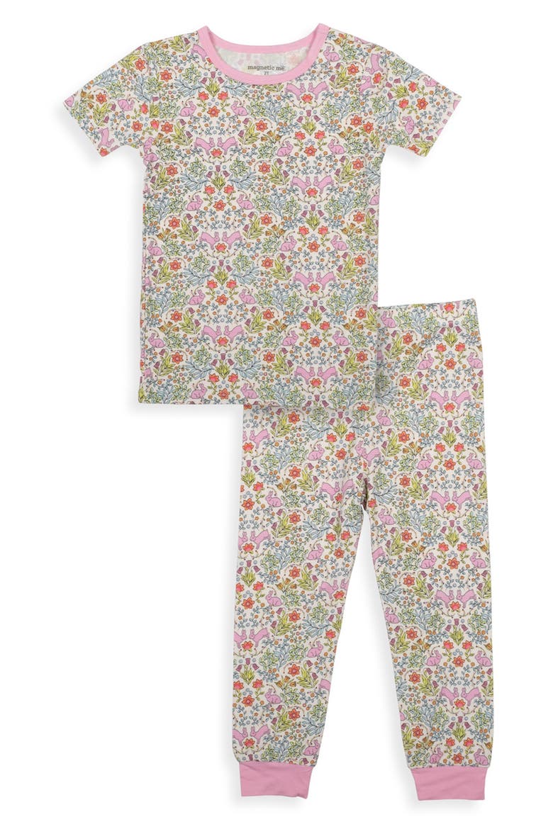 Kids' Hip Hop Bunny Magnetic Two-Piece Pajamas, Main, color, PINK