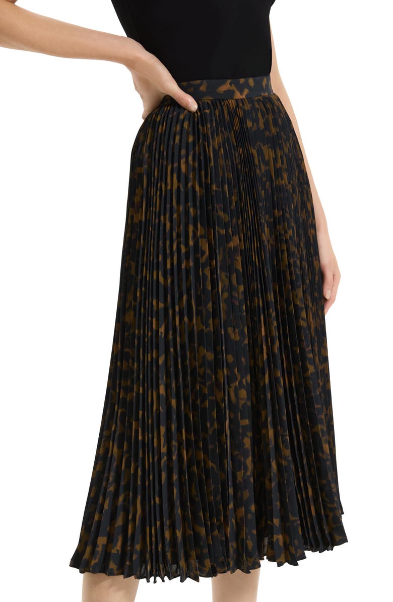 Theory Sunburst Pleated Midi Skirt, Alternate, color, 