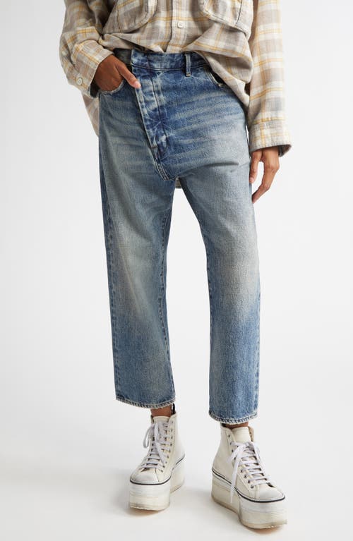 R13 Exene Crop Straight Leg Jeans In Barter Indigo