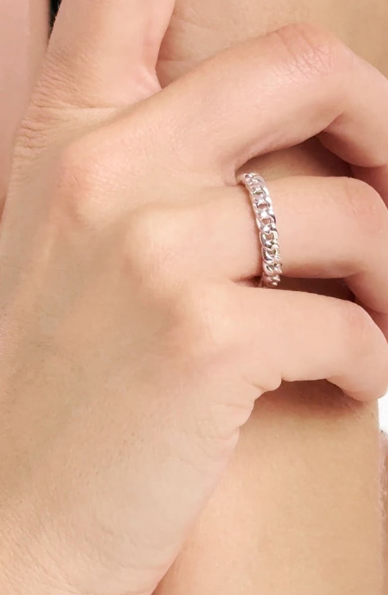 DEVATA Curb Chain Eternity Ring, Alternate, color, Silver