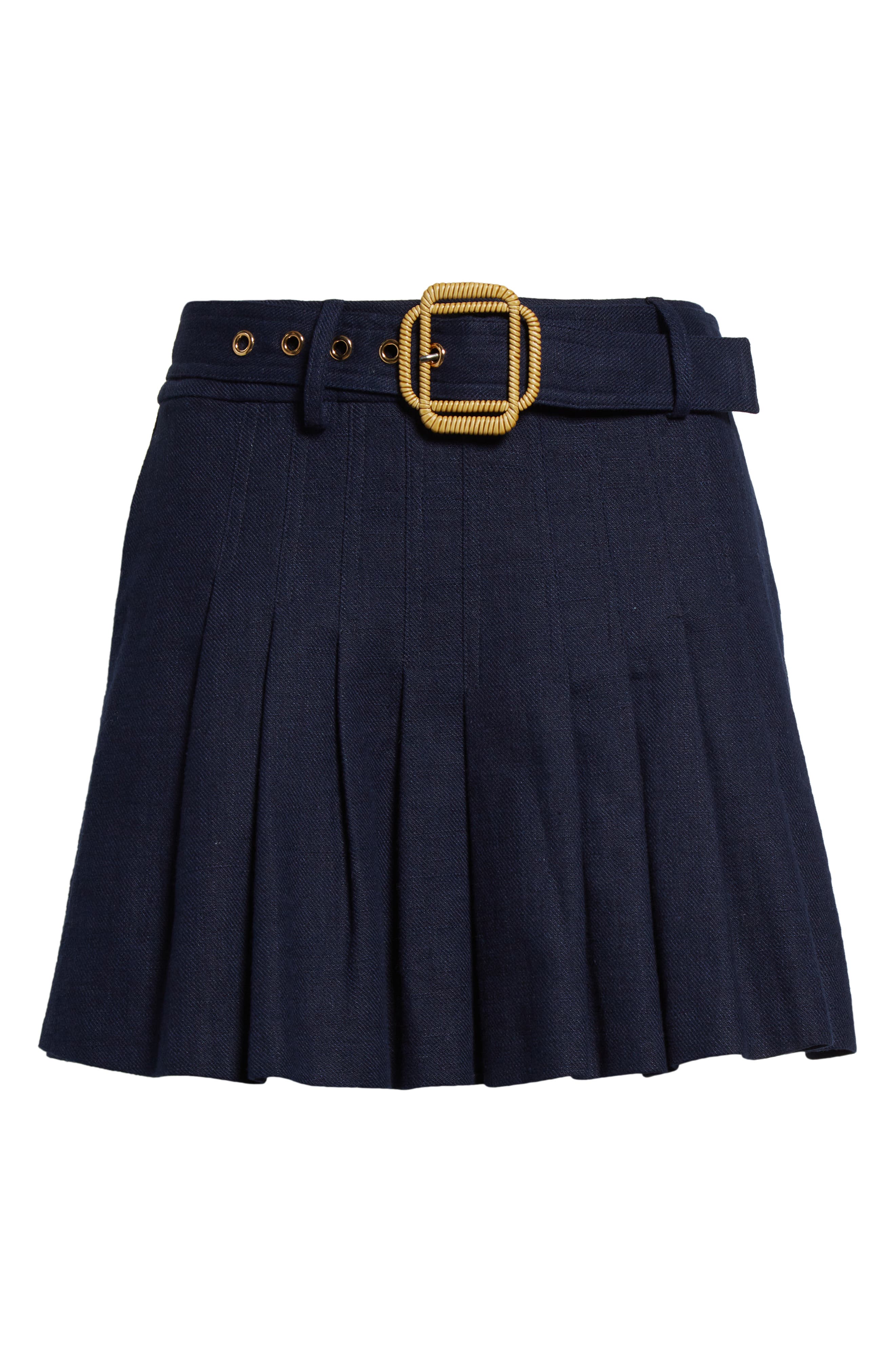 Landry Belted Pleated Miniskirt