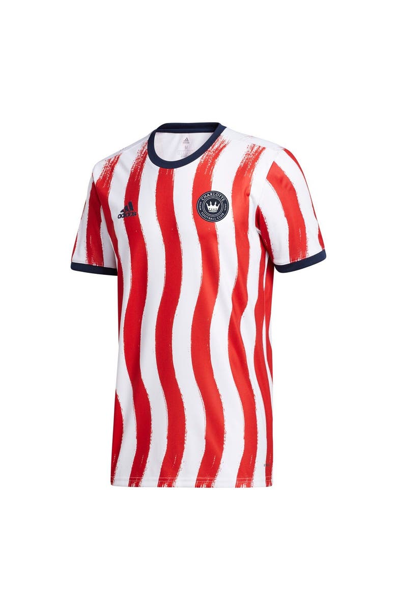 adidas Men's adidas White/Red Charlotte FC 2021 Americana Pre-Match AEROREADY Top, Alternate, color, 