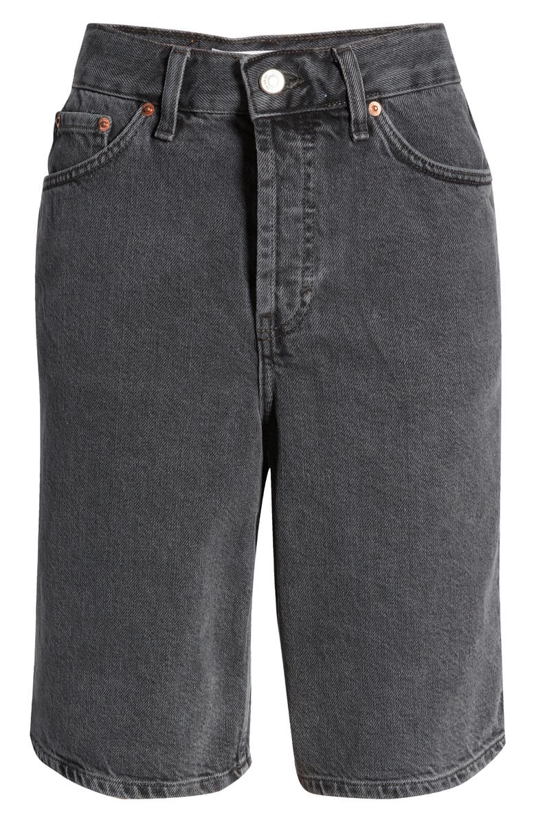 Topshop Editor Longline Denim Shorts, Alternate, color, 