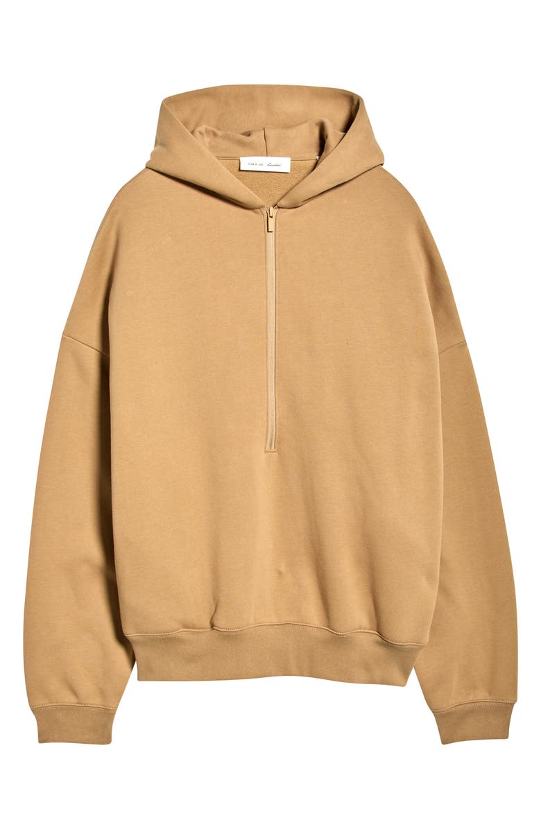 Fear of God Essentials Property Lounge Half Zip Hoodie, Main, color, Dune