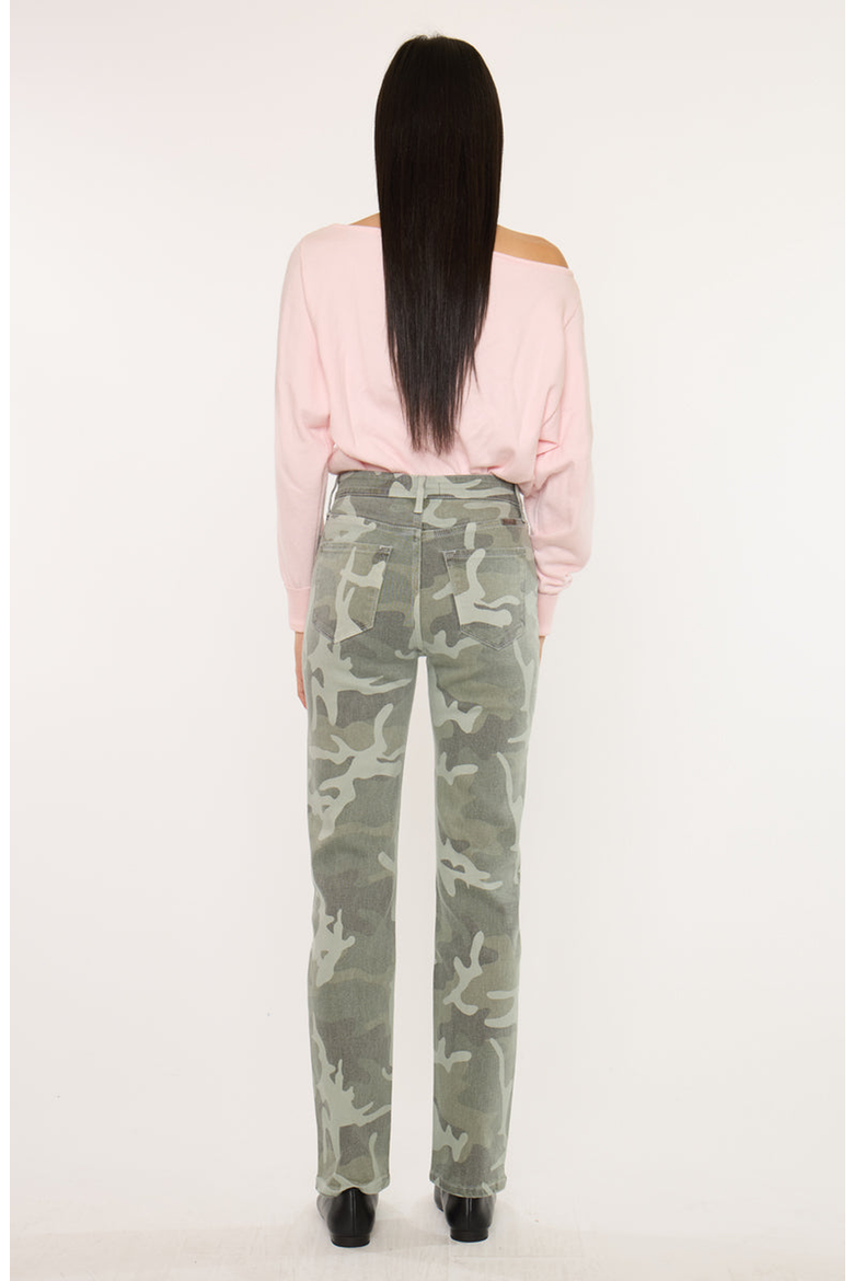 Allie High Rise Camo Straight Leg Jeans, Alternate, color, Camo