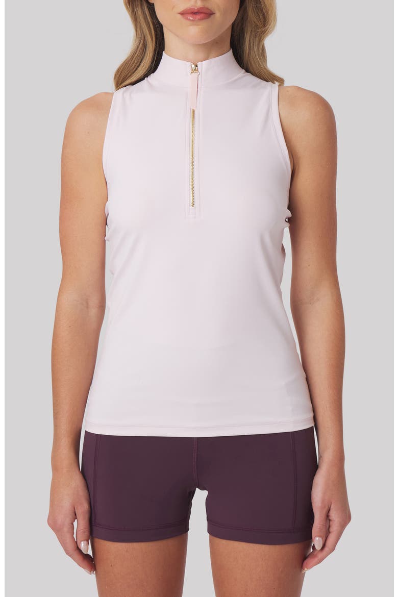Tabitha Quarter Zip Performance Top, Main, color, PETAL PINK