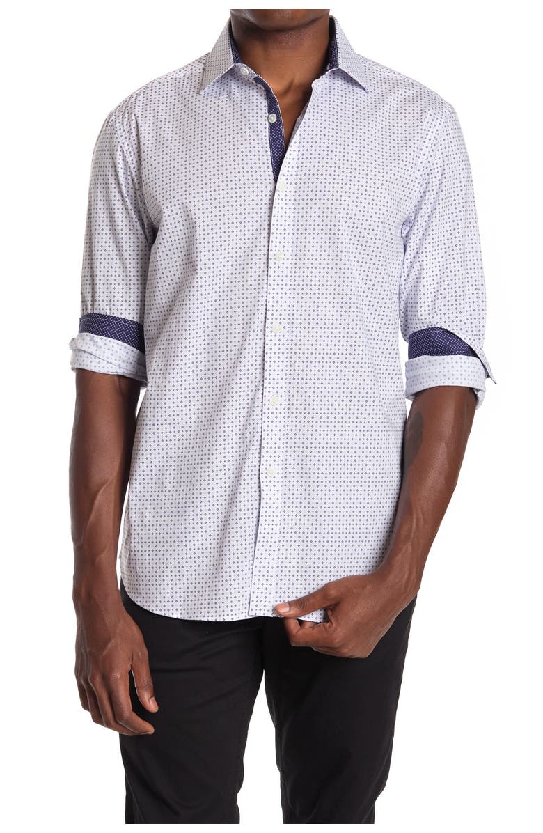 CONSTRUCT Diamond Print Slim Fit Dress Shirt, Alternate, color, 