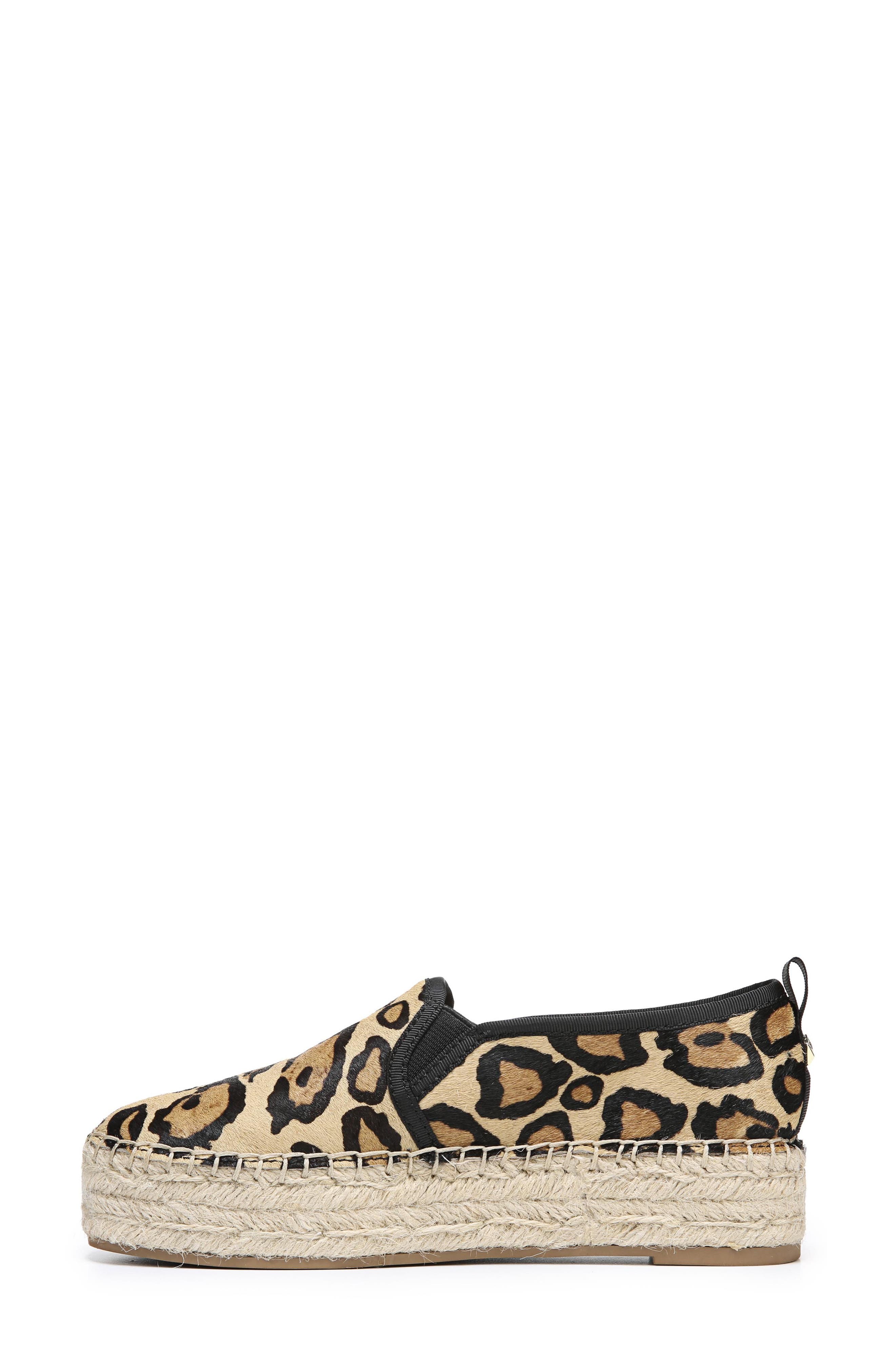 'Carrin' Espadrille Flat, Alternate, color, NEW NUDE LEOPARD CALF HAIR