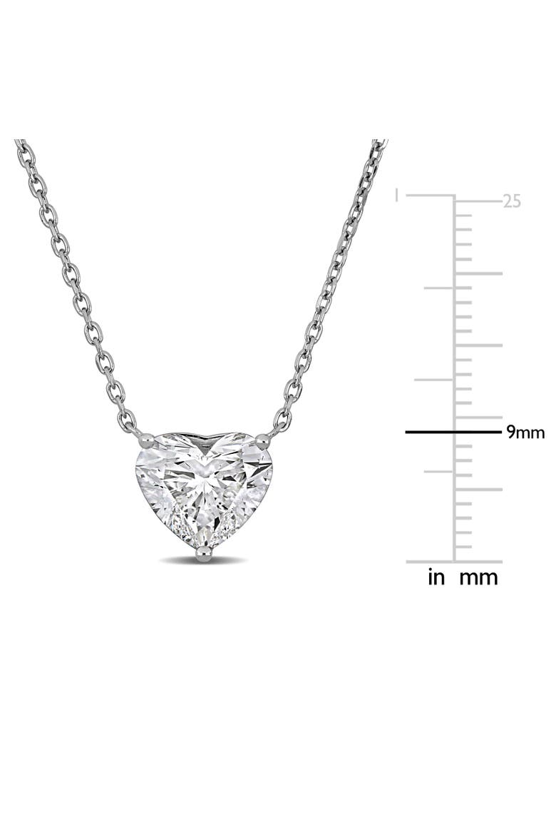 2 CTW Lab-Grown Diamond Heart Necklace, Alternate, color, White Gold