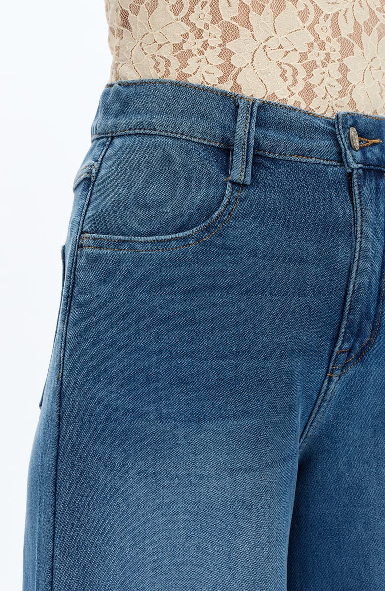 Bayeas High Waist Wide Leg Jeans, Alternate, color, Medium Blue