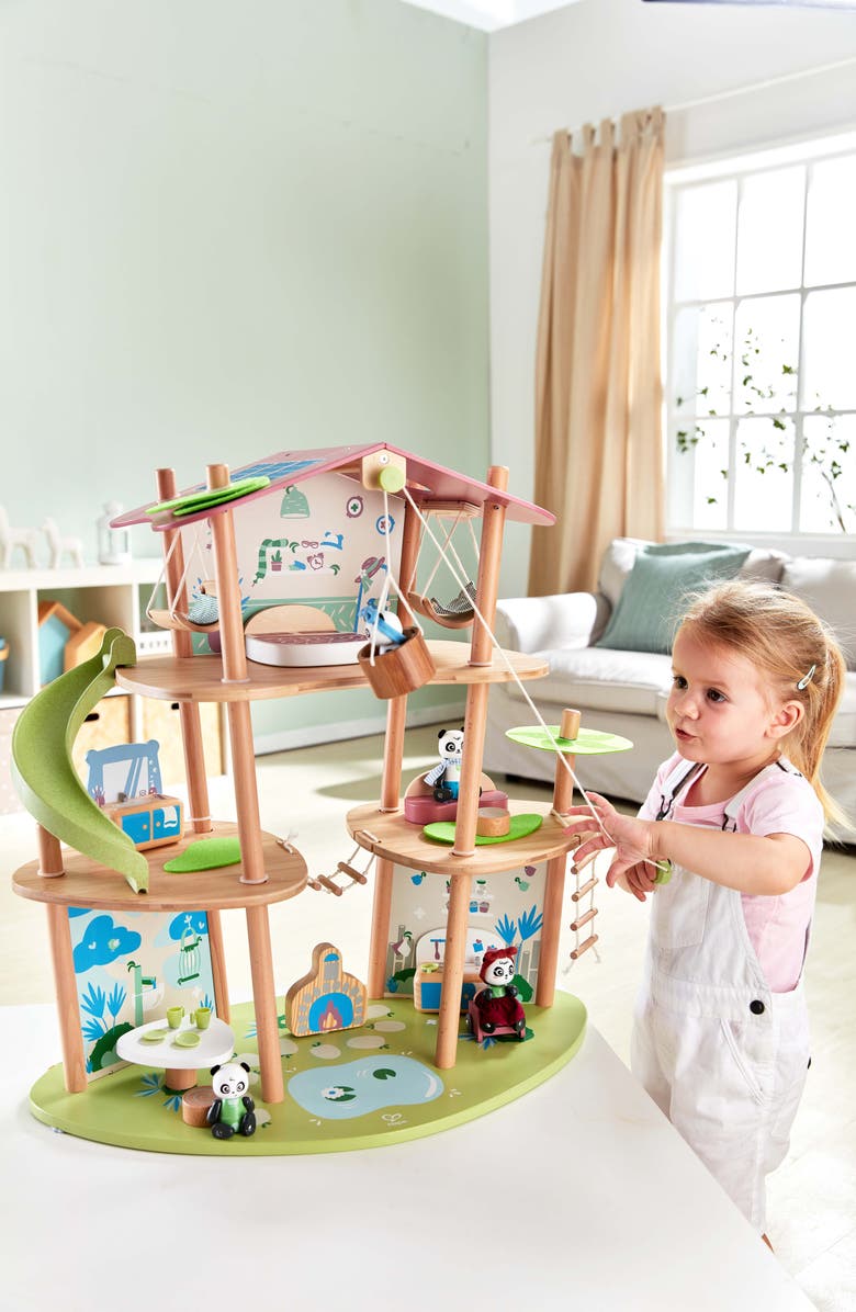 Hape Panda's Bamboo House Playset, Alternate, color, Multi