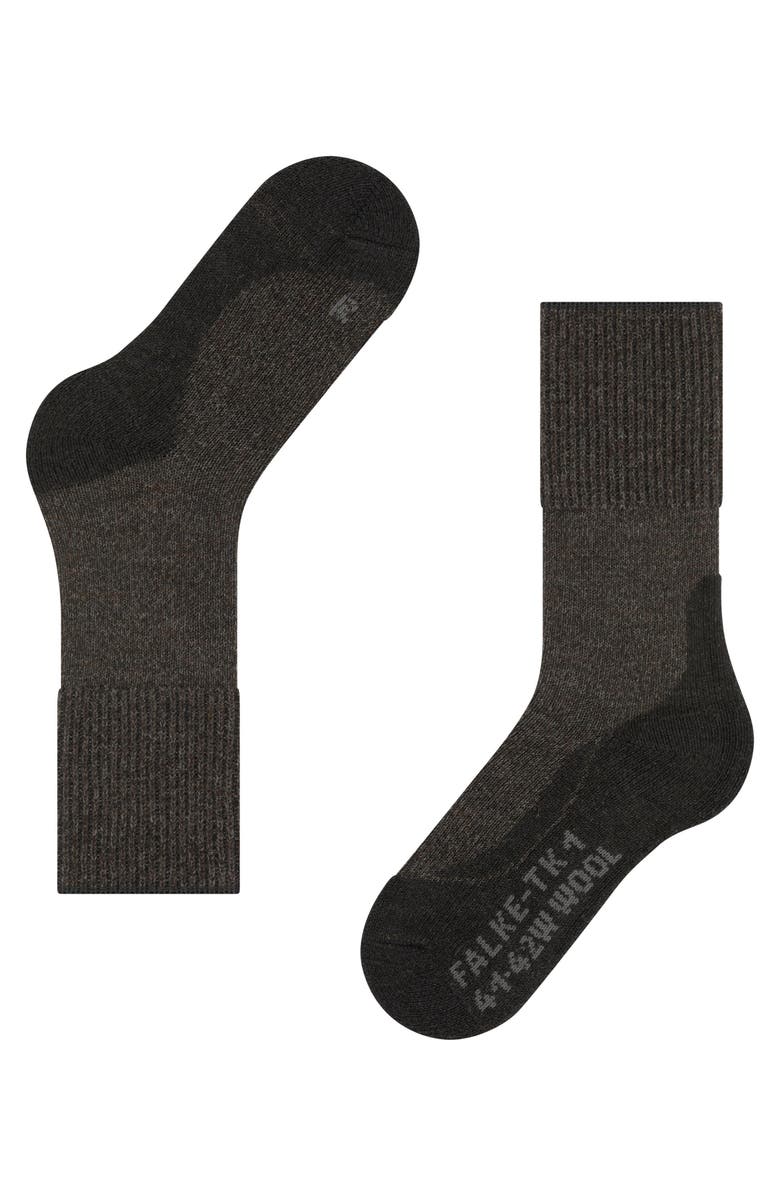Falke TK1 Adventure Wool Hiking Socks, Alternate, color, Smog