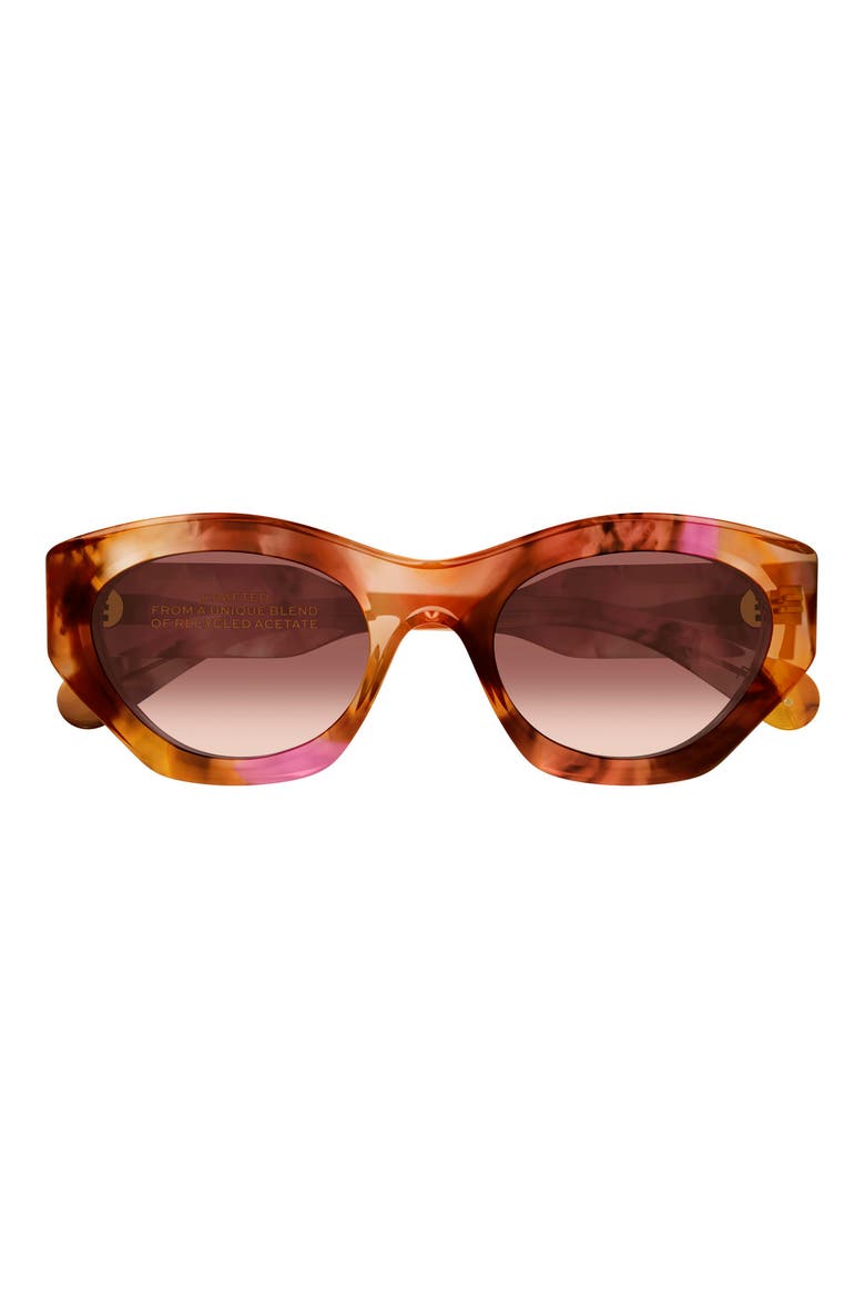 53mm Gradient Cat Eye Sunglasses, Main, color, HAVANA