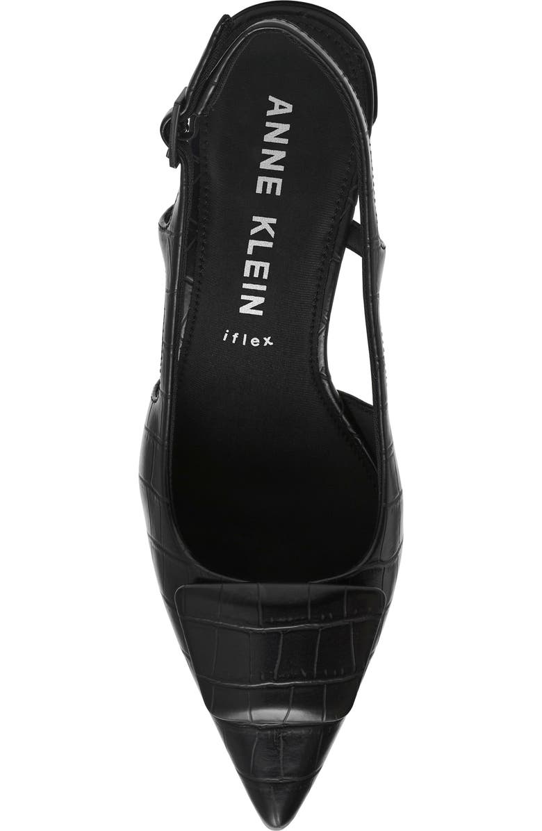 Anne Klein Renatta Slingback Pointed Toe Pump, Alternate, color, Black Croc
