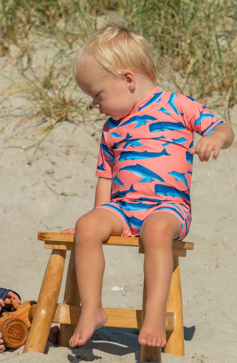 Snapper Rock Whale Tail One-Piece Rashguard Swimsuit, Alternate, color, 